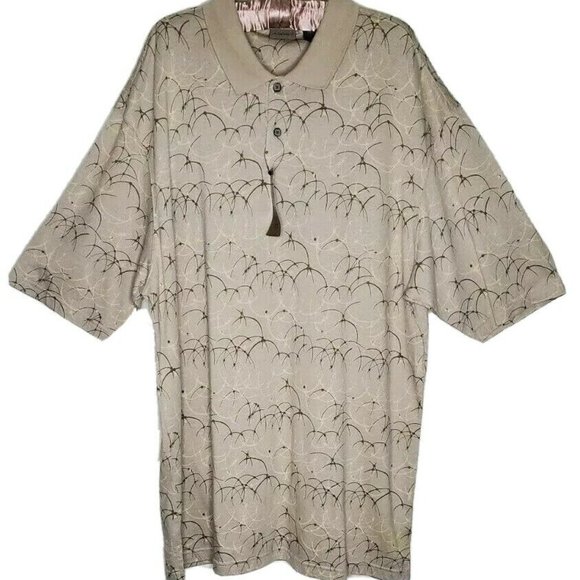 Axist Polo Pullover NWT Mens Shirt Beige Geometric Designs XXL - Picture 7 of 7